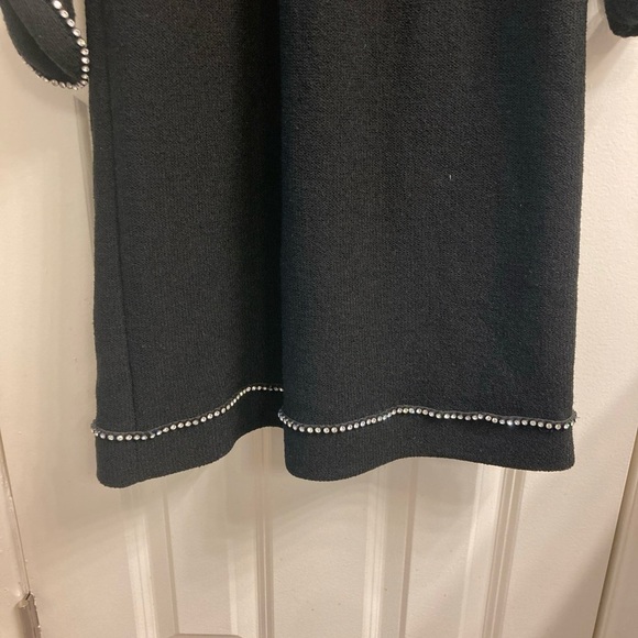 Vintage Adolfo, Saks Fifth Avenue, black knit rhinestone dress - Picture 3 of 7